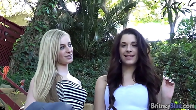 Lesbian teens having fun on camera