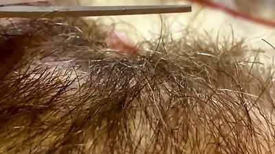 Pussy Hair trimming hairy bush fetish