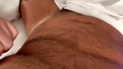 Slow edging and teasing my hairy cub cock with massive load