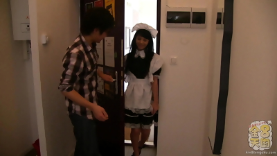 Brunette maid & Japanese guy