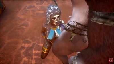 Tribal doll gets dominated by 3D monster werewolf in stunning 60 FPS animation
