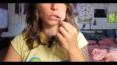 Hot girl sucks lollipop ASMR