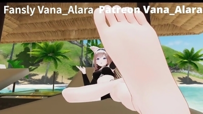 Bitchy resort girl makes worker give them a in depth foot massage