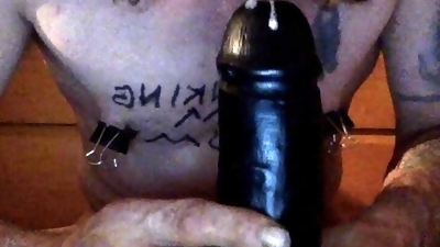 Sucking a dildo from my ass