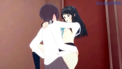 Akebi Komichi and I engage in intense bathroom sex - Akebi's Sailor Uniform Hentai
