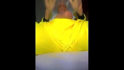 Twink boy fucks condom wearing pikachu pajamas