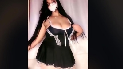 Perverted arab BBW heart-stopping solo clip