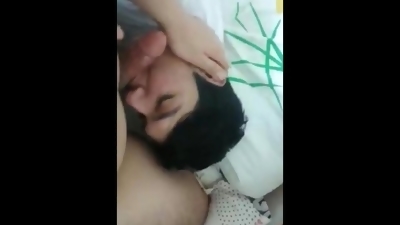 Little baby is obligated to suck mature man's big dick