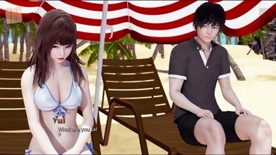 My ultimate desire 19: hot brunette with big ass and tits in swimsuit indulges in kinky visual novel