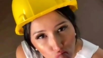 Construction worker Kathrin - Onlyfans with Big tits brunette