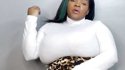Black secretary with massive boobs expressing milk