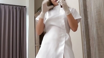 The nurse came at Halloween night to the patient