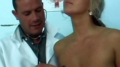 Superior blonde MILF gets her pierced pussy smashed by her doctor