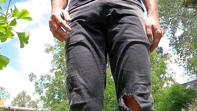Pissing my jeans 9 times while doing yard work