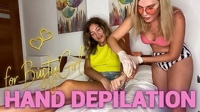 Busty Dominican Came To The Russian Mistress SugarNadya For Depilation Of Hands