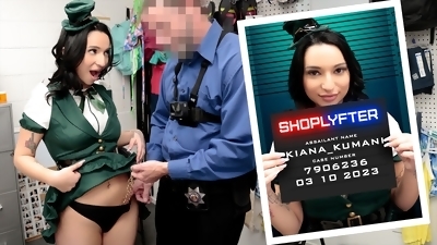Cute Teen In St Patrick's Day Costume Kiana Kumani Does Whatever Kinky Officer Wants - Shoplyfter