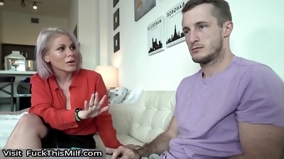 Big Bust MILF Uses Step Son For Sexual Release