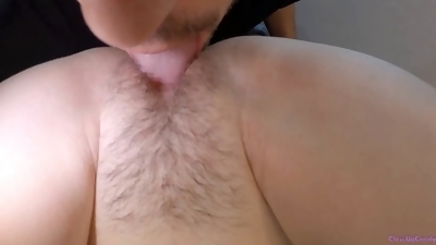 Erotic ASMR with extreme close-up of pussy licking and clit munching leading to jiggly young pussy squirting orgasm