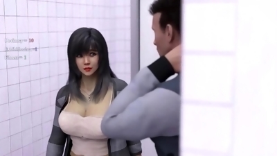 Lisa plays naughty gloryhole game in the school restroom (Ep.17)