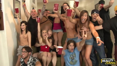 Teens having group sex party