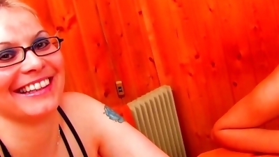 A fat ass German blonde getting her pierced twat smashed