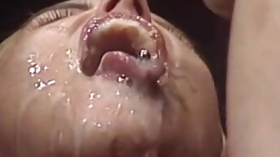 Blonde slut deep throats two cocks then gets double penetrated