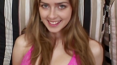 Amazing German teen with small tits gets cum inside her muff