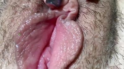 Close up masturbation with unshaven pussy and ass