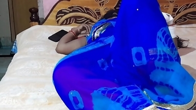 Indian bhabi  wear blue  saree and fuck hard by devar