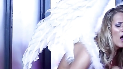 Jane Darling Enjoys A Dildo In Angelic Costume