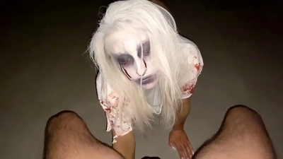 Creepy wife craves cum on Halloween - a spooky delight!