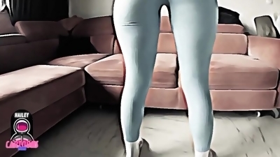 Step sister in leggings knows how to train her perfect Ass