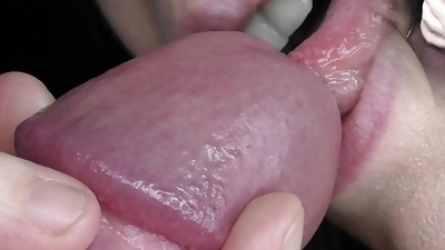 Extreme close up blowjob with detailed cumshot in mouth.