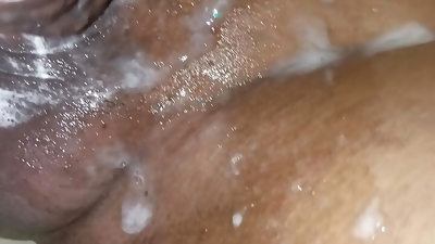 Swollen young dick from a powerful ass fuck in sperm without a condom!