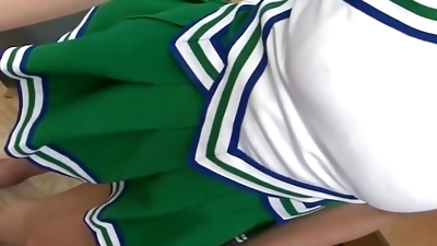 Hot Student Wearing Cheerleaders Uniform Caught Masturbating By Skinhead Asian