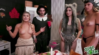 Reality Group Sex Orgy Dorm Room Fucksgiving - starring busty brunette Jasmine Vega