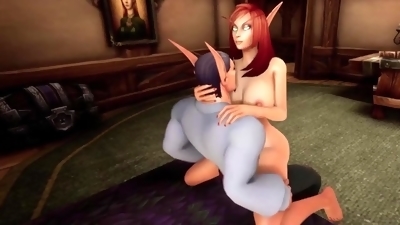 A night with hot Elf Milf redhead  Warcraft Porn Parody