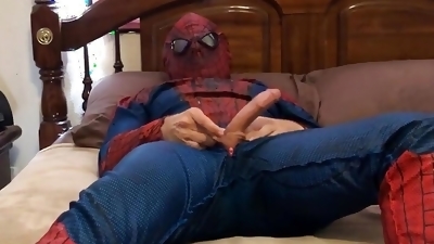Spider-Man Whacks Off N Suit 2 Cum