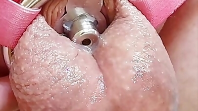 Rubbing my inverted cage cock like a pussy clit and cumming 4 times