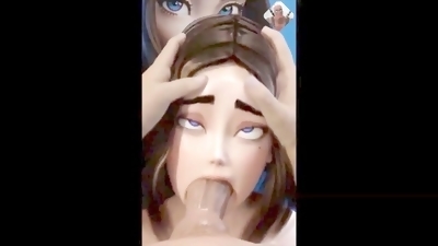 Samsung Sam's face passionately drilled in an animated Overwatch hentai scene