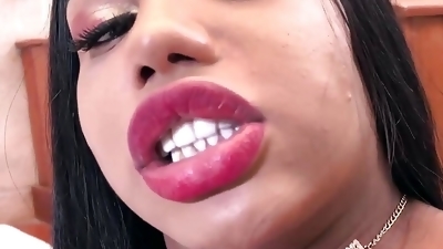Bubble Butt Ebony Trans Karina Rios Rides Dildo Anal