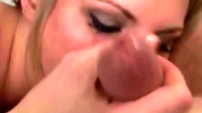 What this dirty blonde really loves is eating a cock until it cums