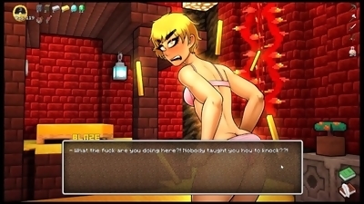 HornyCraft [ MINECRAFT PORN hentai game ] Ep.34 blaze caught undressing her pink panties