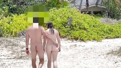 Wife fucks a random fit guy on nudist beach while hubby is recording, Slut wife getting fucked on nudist beach by stranger,