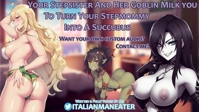 Your Goth Stepsister And Her Goblin Servant Milk You To Turn Your Stepmommy Into A Succubus  FFFM