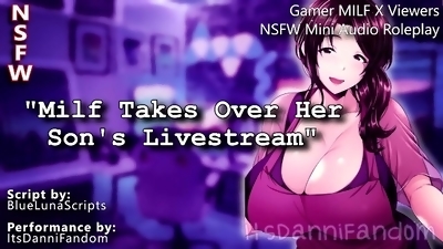 【R18 Audio RP】 A Sexy MILF Takes Over Her Step-Son's Livestream... and Masturbates on Camera~【F4A】