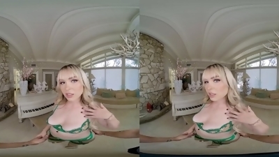 Lilly Bell, the blonde piano teacher, indulges in passionate VR porn with her college girl student