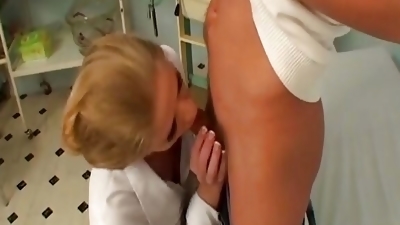 A super curvy blonde doctor from Germany gets her asshole stretched