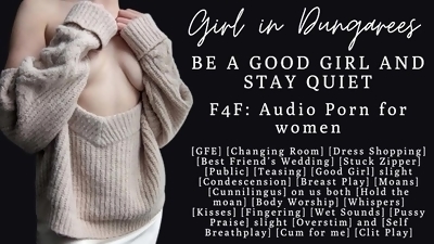 F4F  ASMR Audio Porn for women  Be a good girl and stay quiet for me  Sneaky public fuck