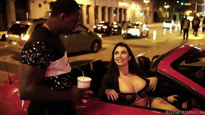 Tag team duo Angela White & Ivy Lebelle find dark meat at a taco stand
